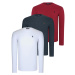 TRIPLE SET T8588 DEWBERRY ROUND NECK MEN'S SWEATSHIRT-WHITE-ANTHRACITE-BURGUNDY