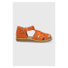 Detské kožené sandále Calvin Klein oranžová farba