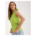 Light green airy top with neckline V RUE PARIS