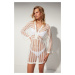 MOEVA X Trendyolmilla White Lace Knitted Beach Dress