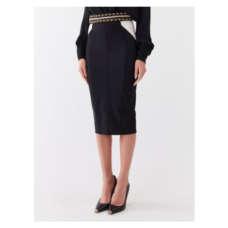 Elisabetta Franchi Puzdrová sukňa GO-511-32E2-V380 Čierna Slim Fit
