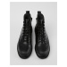 Čierne dámske členkové kožené topánky Camper Pix