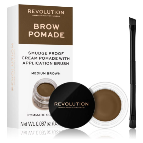 Makeup Revolution Brow Pomade pomáda na obočie odtieň Medium Brown 2.5 g