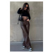 Madmext Mad Girls Brown Leather Trousers