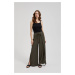 Women's wide trousers with elastic waistband MOODO - olive