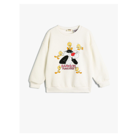 Koton Sweatshirt Looney Tunes Printed Licensed Long Sleeve Crew Neck Ribbed