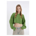 DEFACTO Coool Crop Crew Neck Hair Knitted Sweater