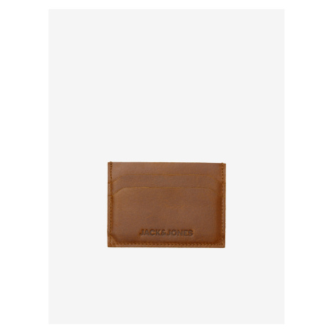 Brown Men's Leather Credit Card Case Jack & Jones Side - Mens