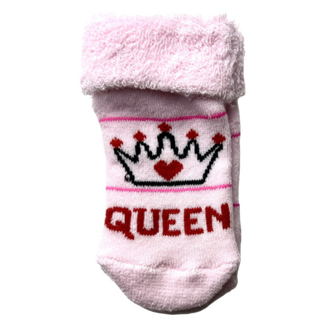 Novorodenecké ponožky- Queen, bledoružové