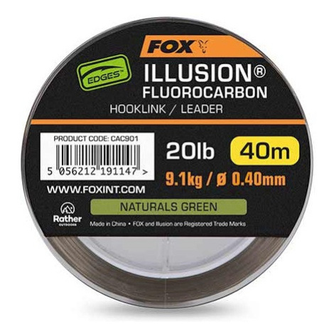 Fox fluorocarbon edges illusion hooklink/leader naturals green 40 m - 0,40 mm 9,1 kg