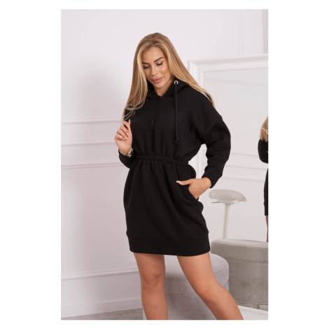 Black insulated dress with hood