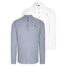 DOUBLE SET G783 DEWBERRY JUDGE COLLAR SHIRT-WHITE-GREY