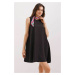 Bigdart 2444 Mini Linen Dress - Black