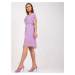 Purple airy dress of one size with a belt