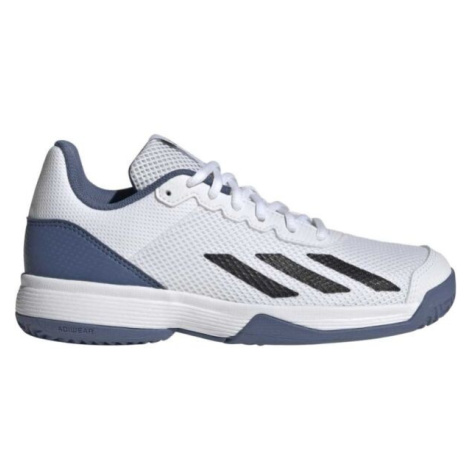 adidas COURTFLASH K Detská tenisová obuv, biela, veľkosť 39 1/3
