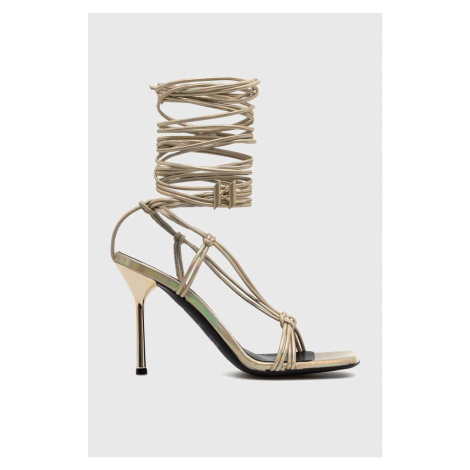 Kožené sandále Karl Lagerfeld GALA zlatá farba, KL30904