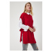 Happiness İstanbul Women's Red Tie Detailed Oversize Knitwear Sweater