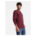 Ombre Button up neck men's waffle knit longsleeve - maroon