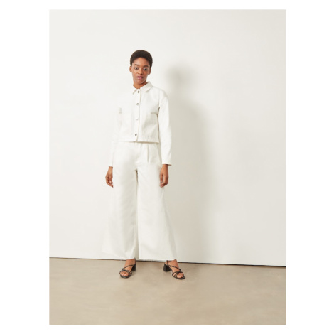 Béžové dámske džínsy wide leg