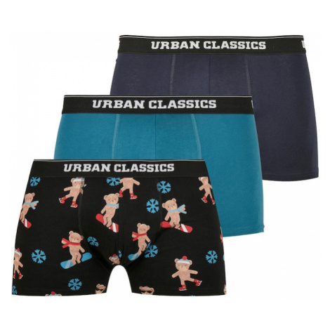 Urban Classics Boxerky  námornícka modrá / tmavosivá / zelená / zmiešané farby