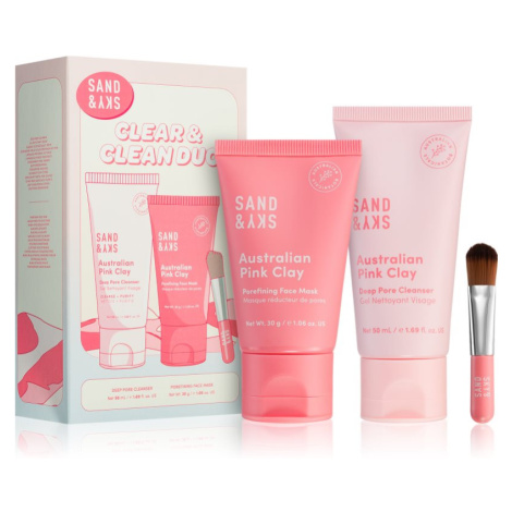 Sand & Sky Australian Pink Clay Clear & Clean Duo sada pre starostlivosť o pleť