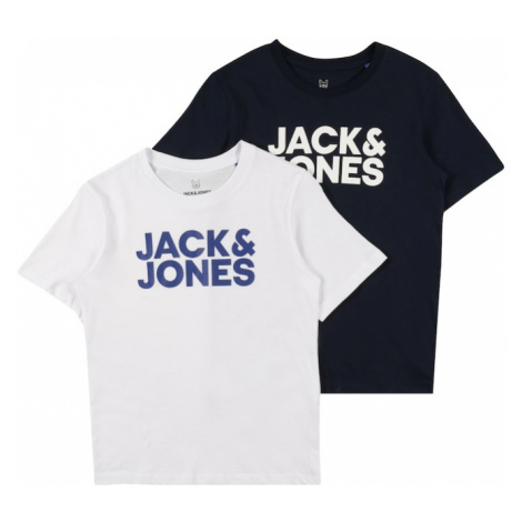 Jack & Jones Junior Tričko  modrá / tmavomodrá / biela