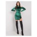 Dámske zamatové mini šaty Bellah RUE PARIS tmavo zelené