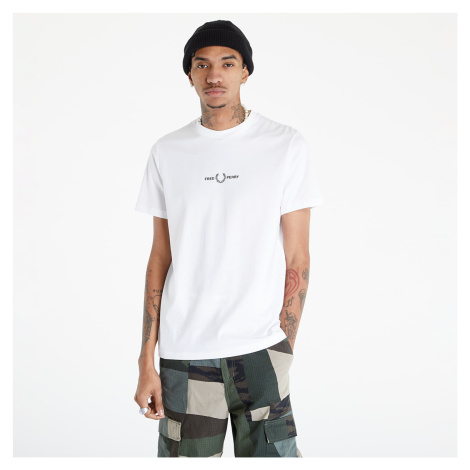 Tričko FRED PERRY Embroidered T-Shirt White