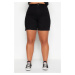 Trendyol Curve Black High Waist Flexible Skinny Denim Shorts &; Bermuda