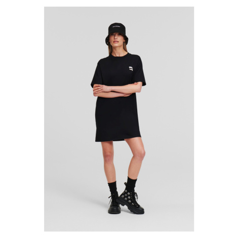 Šaty Karl Lagerfeld Ikonik 2.0 Patch T-Shirt Dress Black