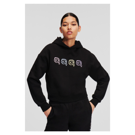 Mikina Karl Lagerfeld Ikonik 2.0 Outline Hoodie Black