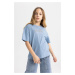 DEFACTO Girl Relax Fit Crew Neck Printed Short Sleeve T-Shirt