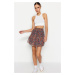 Trendyol Multi Color Lined Flounce Chiffon Mini Woven Skirt