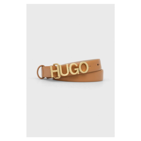 Kožený opasok Hugo dámsky, hnedá farba Hugo Boss