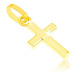 Lesklý prívesok zo žltého zlata 375, malý latinský kríž