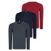 TRIPLE SET T8587 DEWBERRY V-NECK MEN'S SWEATSHIRT-NAVY-ANTHRACITE-BURGUNDY