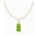 Thomas Sabo KE2209-414-6-L45V Gold-plated chain with green Goldbears pendant