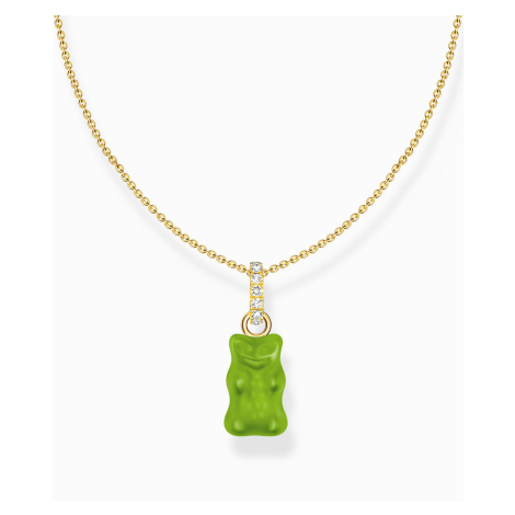 Thomas Sabo KE2209-414-6-L45V Gold-plated chain with green Goldbears pendant