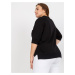 Černá dámská halenka plus size s 3/4 rukávem JEDNA