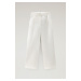 Nohavice Woolrich Poplin Pant Plaster White