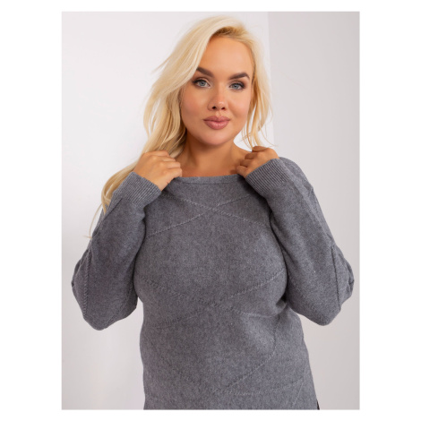 Plus size women's dark grey sweater