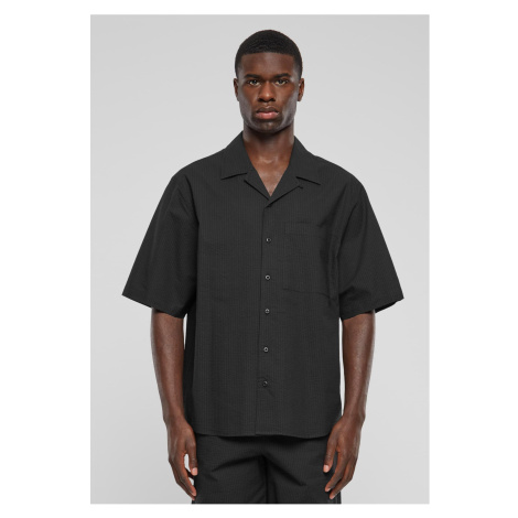 Men's Seersucker Shirt - Black Urban Classics