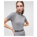 Šaty Karl Lagerfeld Lurex Sslv Knit Dress W/Logo Šedá