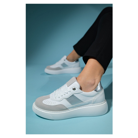 LuviShoes BEICE White Gray Women's Sneakers