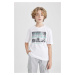 DEFACTO Boy Oversize Fit Crew Neck Printed Short Sleeve T-Shirt