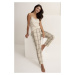 Svetlobéžové vzorované pyžamové nohavice Mix & Match TAPERED TROUSER FLANNEL X