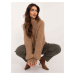 Brown women's oversized knitted sweater OCH BELLA