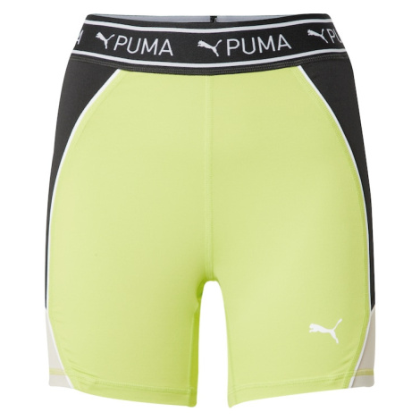 PUMA Športové nohavice 'TRAIN STRONG 5'  kiwi / čierna / biela