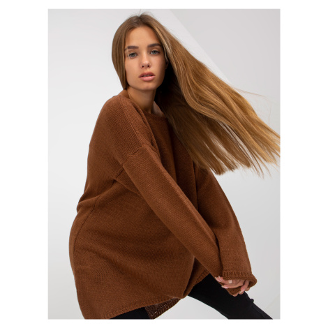 OCH BELLA brown asymmetrical oversize sweater