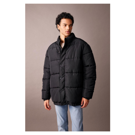 DEFACTO Stand Collar Puffer Jacket with Zipper and Snap Pocket